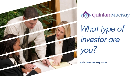 What type of investor are you? Business concept with two women and one man meeting to discuss investing options.