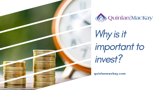 Why is it important to invest? Time and money concept with stacked coins and clock.